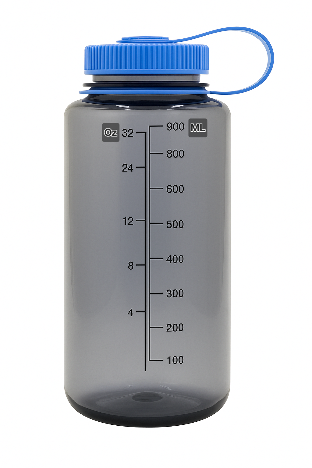Sustain Tritan BPA-Free Water Bottle Made with Material Derived from 50% Plastic Waste, 32 OZ, Wide Mouth,Smoke Grey