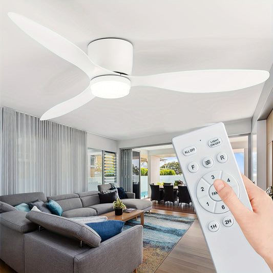 42 Inch Modern Ceiling Fan with LED Lights and Remote, 3CT Adjustable Color Temperature, 6 Wind Speeds, 3 Blades, Indoor Use for Living Room, Bedroom, Dining Room, Hardwired, 85V-265V, CY01-FAN-2