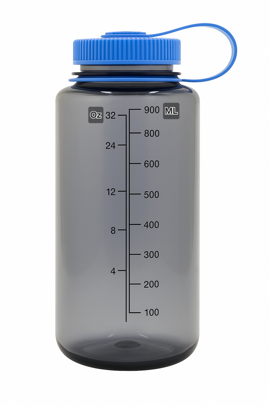 Sustain Tritan BPA-Free Water Bottle Made with Material Derived from 50% Plastic Waste, 32 OZ, Wide Mouth,Smoke Grey