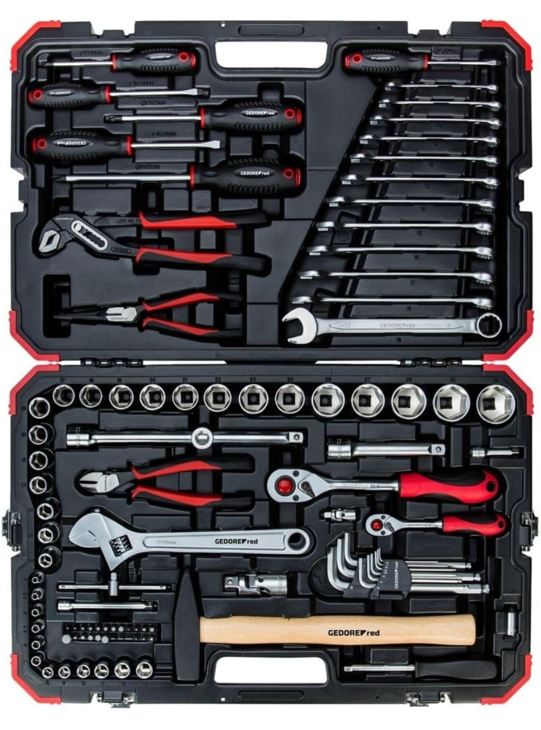 Gedore Red 100-Piece Socket Set – 1/4” & 1/2” Drive (10–32mm)