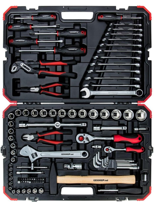 Gedore Red 100-Piece Socket Set – 1/4” & 1/2” Drive (10–32mm)