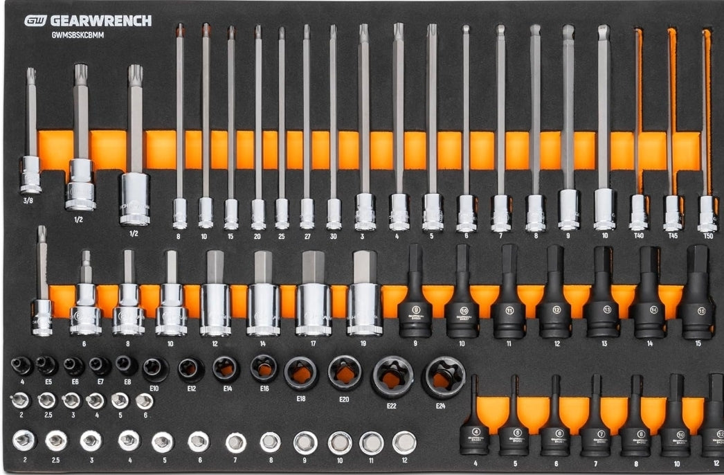 GearWrench 74-Piece Bit Socket Set – Metric (Hex, Torx, Triple Square)