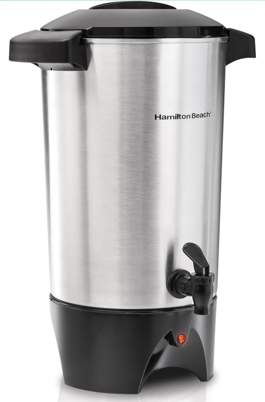 Hamilton Beach 45 Cup Coffee Urn and Hot Beverage Dispenser, Silver